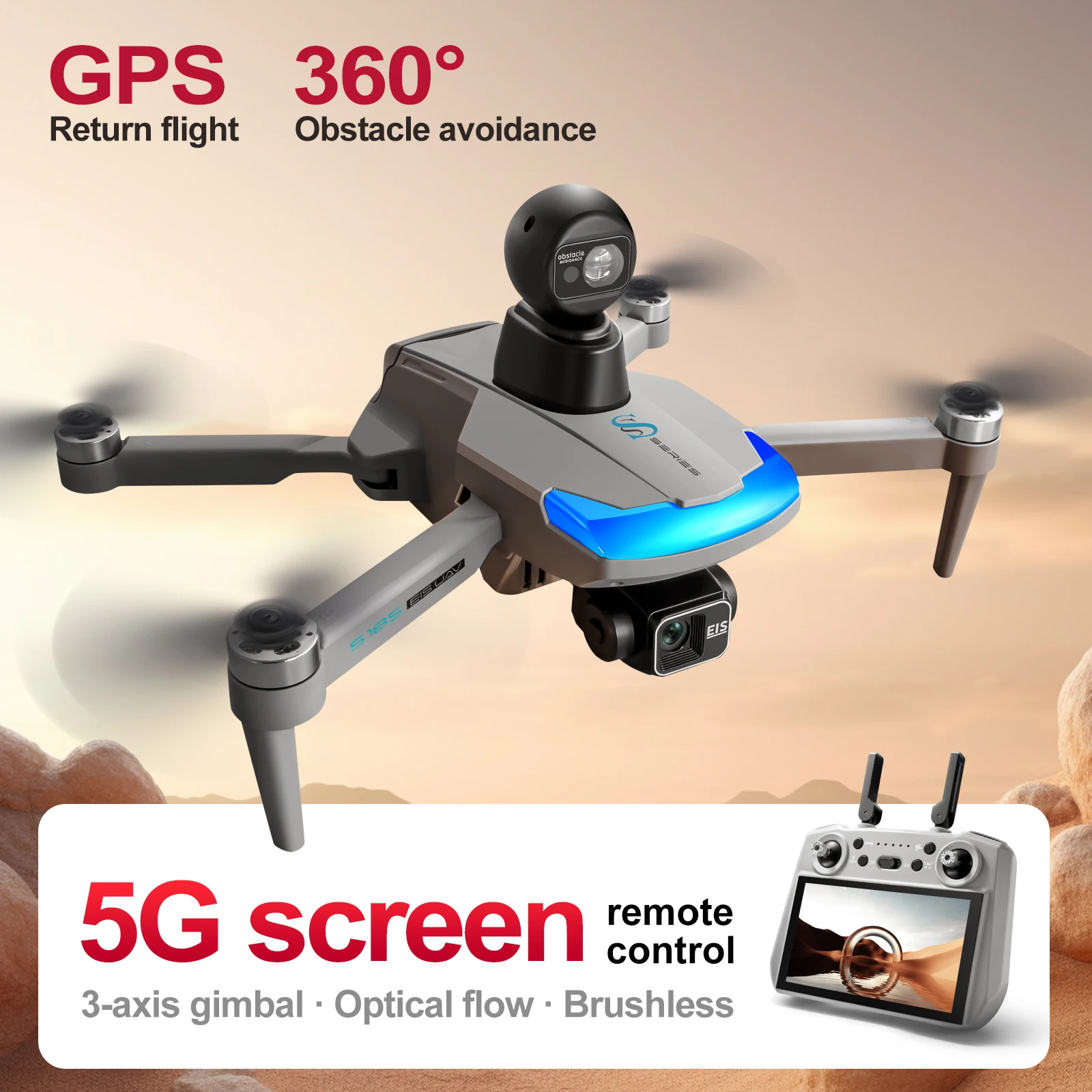 S185 Drone Profesional 2.7K HD - Drone Gps Mount ulasan dan harga